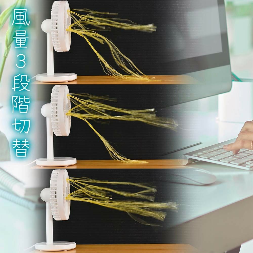 【新品】オーム電機 卓上扇風機 USBミニファン KIS-U11TPBB-W