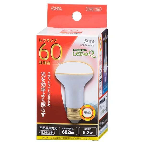 オーム電機 LED レフ電球 60形 電球色