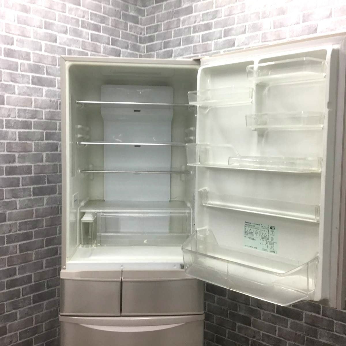 パナソニック 5ドア 冷蔵庫 426L 右開き シャンパン NR-E430V-N 2015年製