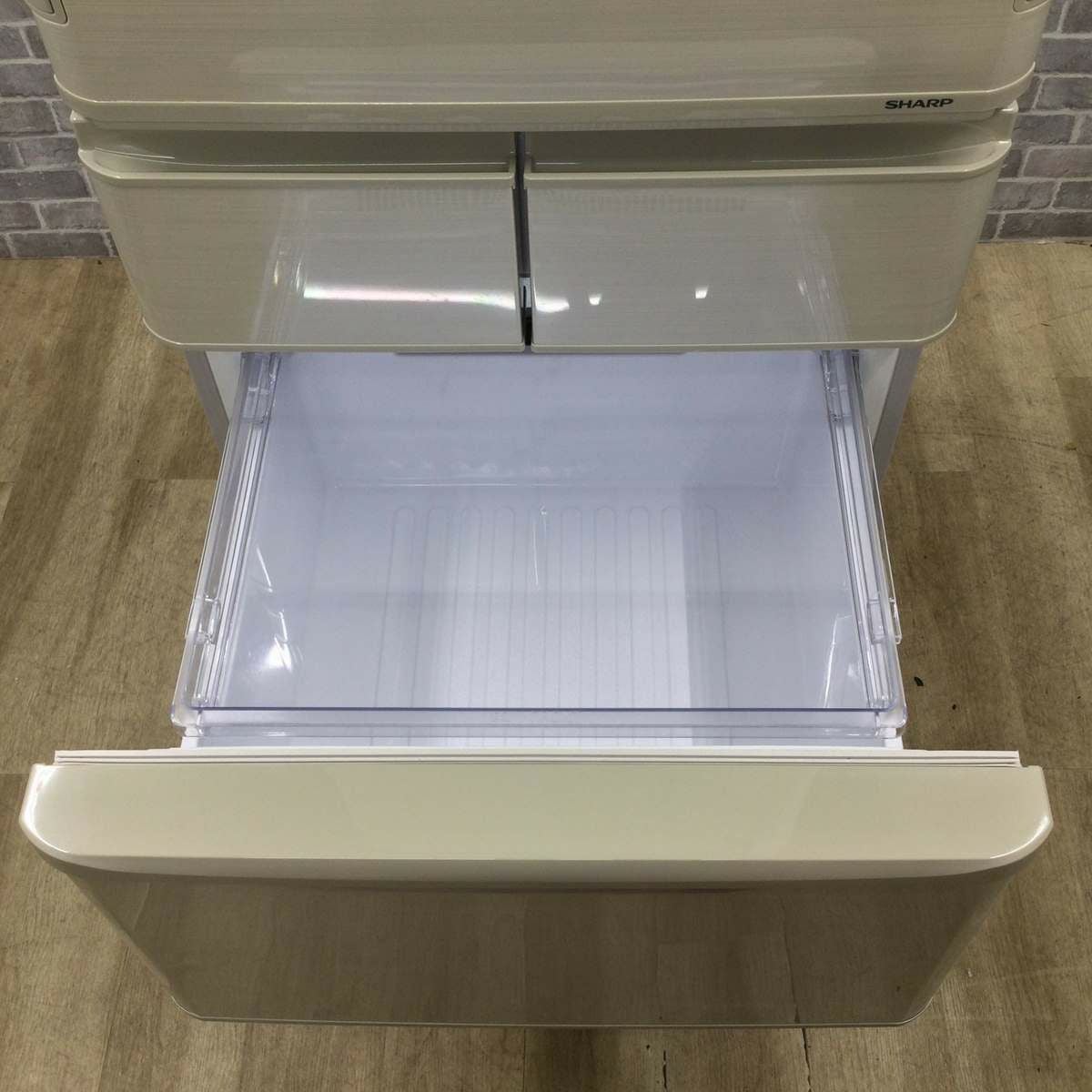 シャープ 冷蔵庫 5ドア 412L どっちもドア シャンパンゴールド SJ-W411E-N 2019年製