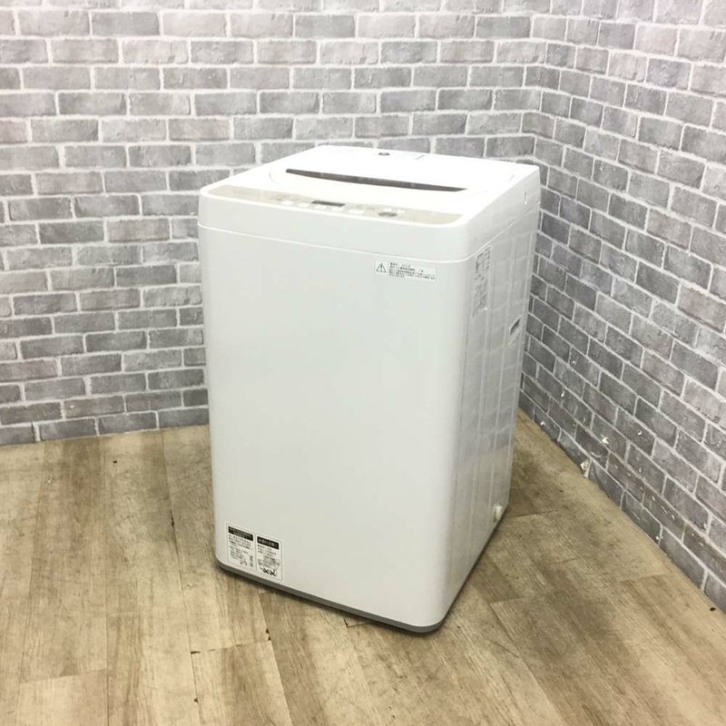 シャープ 洗濯機 4.5kg 縦型 ホワイト ES-GE4B-C 2018年製