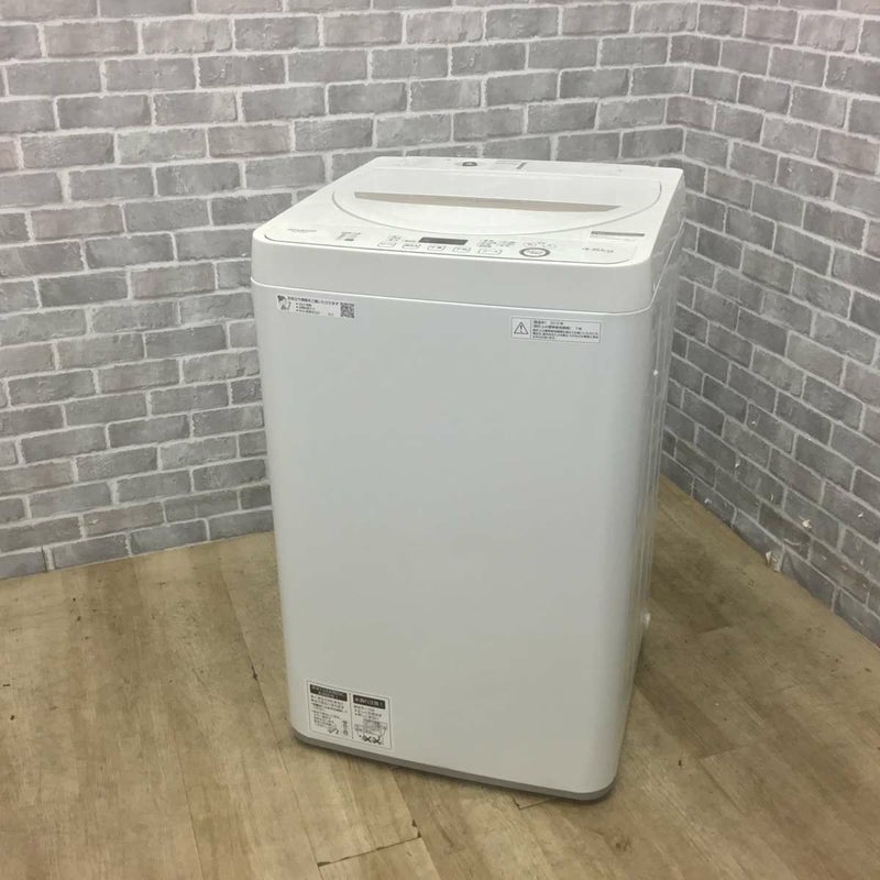 シャープ 洗濯機 4.5kg 縦型 ホワイト ES-GE4D 2019年製