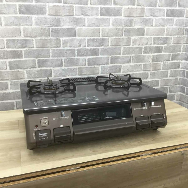 パロマ ガスコンロ LPガス 約60cm幅 左強火力 ブラック IC-S87BM-2L-LP 