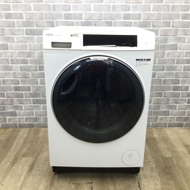 アクア まっ直ぐドラム2.0 洗濯乾燥機 ドラム式 洗濯容量 10.0kg 乾燥容量 5.0kg ホワイト AQW-DM10R-R 2024年製