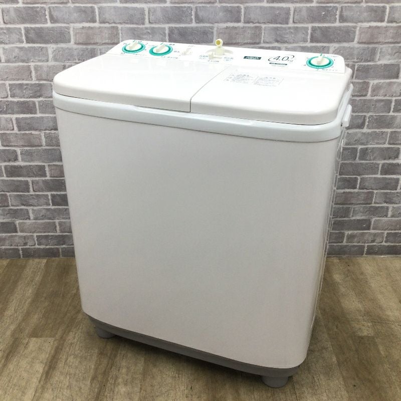 アクア 洗濯機 4.0kg 二槽式 ホワイト AQW-N40 2019年製