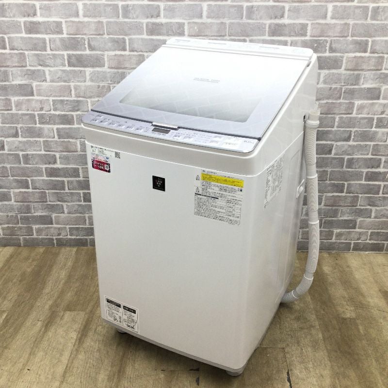 シャープ 洗濯乾燥機 縦型 洗濯容量 8.0kg 乾燥容量 4.5kg シルバー ES-PX8C-S 2019年製