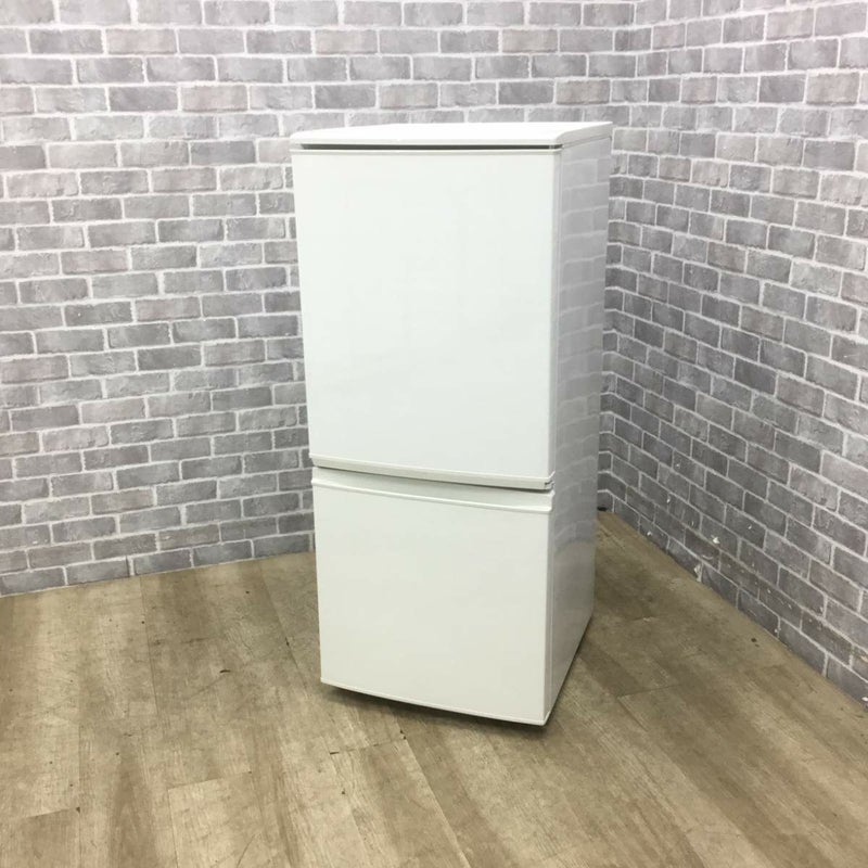 シャープ 冷蔵庫 2ドア 137L つけかえどっちもドア ホワイト SJ-D14C-W 2017年製