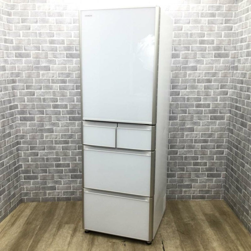 日立 冷蔵庫 5ドア 401L 右開き R-S40J(XW) 2019年製