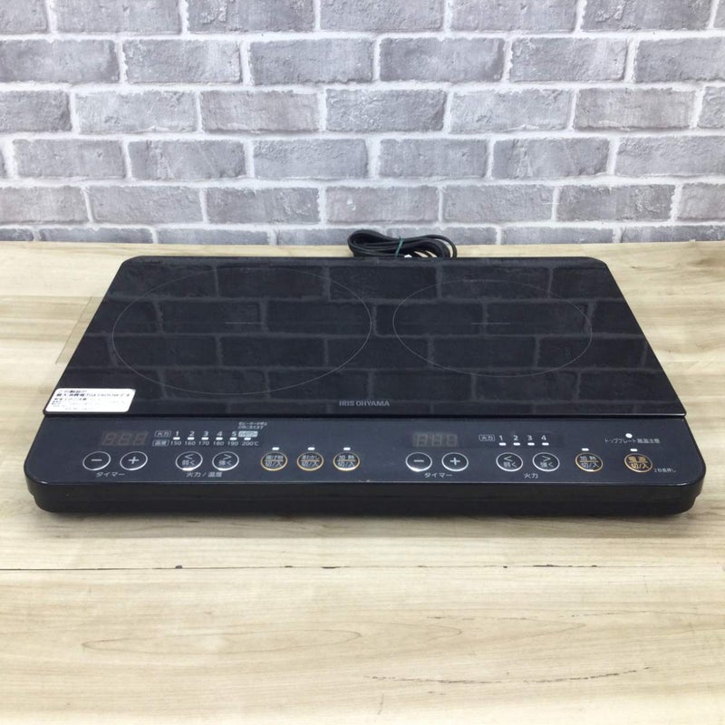 アイリスオーヤマ IHクッキングヒーター 2口 1400W IHK-WKT2-B 2018年製