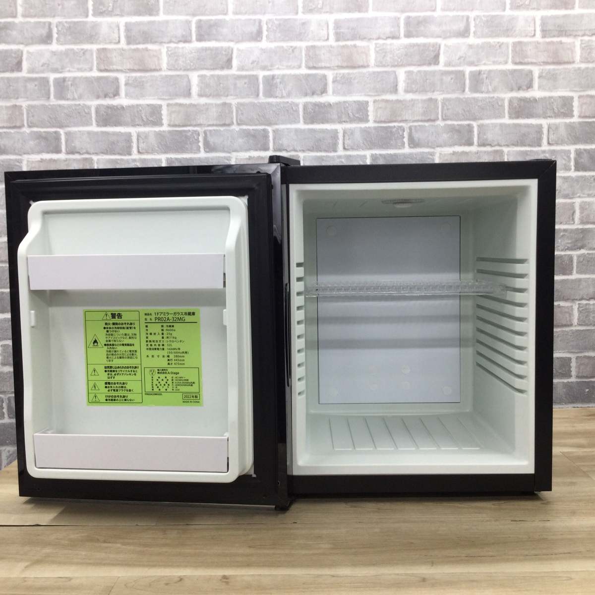 A-Stage 冷蔵庫 1ドア 32L ミラーガラス ペルチェ式 PR02B-32MG 2022年