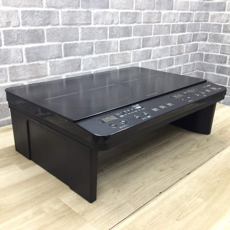 アイリスオーヤマ IHクッキングヒーター 2口 1400W 脚付 IHK-W13S-B 