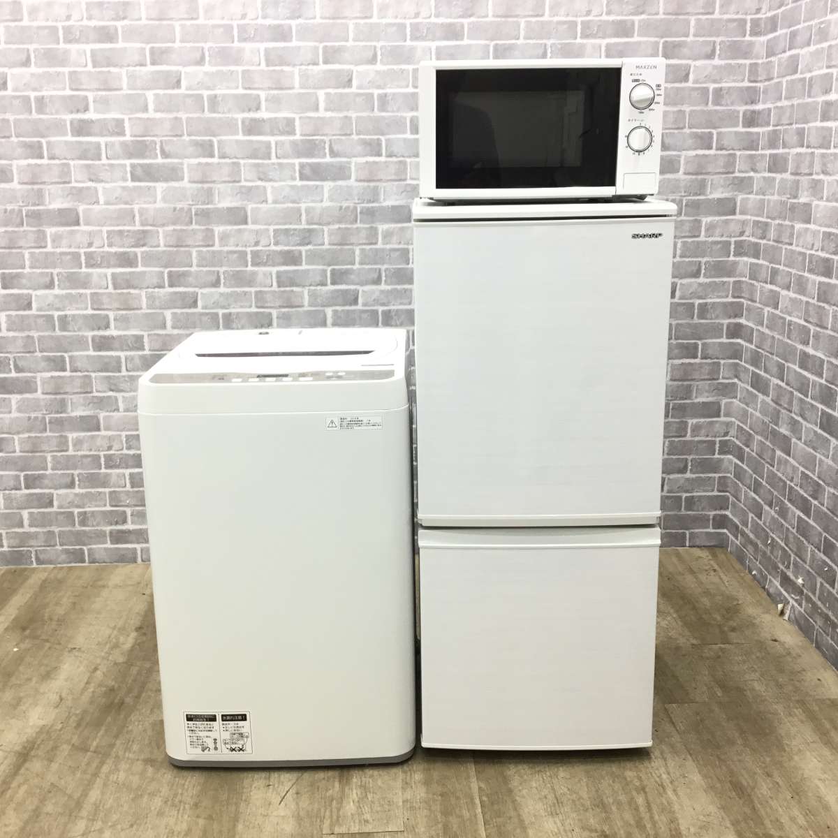 SHARP/冷蔵庫137L/洗濯機/6kg/maxzen/電子レンジ 家電3点セット シャープ 冷蔵庫 137L シャープ 洗濯機 4.5kg