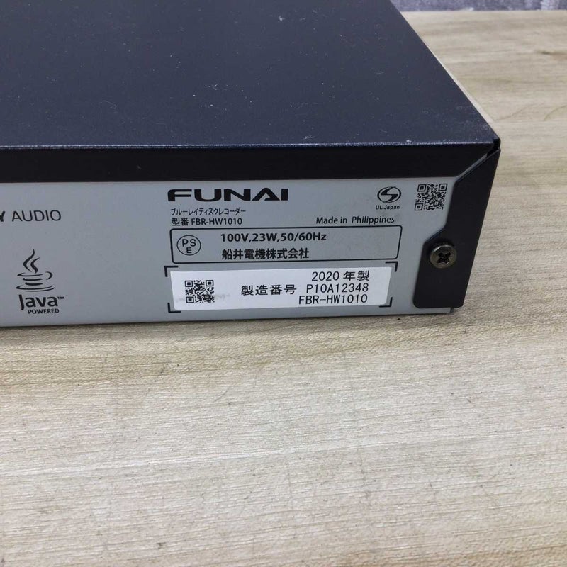フナイ ブルーレイレコーダー 1TB 2チューナー FBR-HW1010 2020年製 